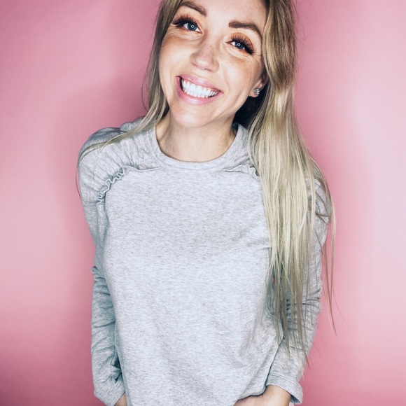 COS Tops - ✨SALE✨COS Sweatshirt Ruffled Sweatshirt Gray